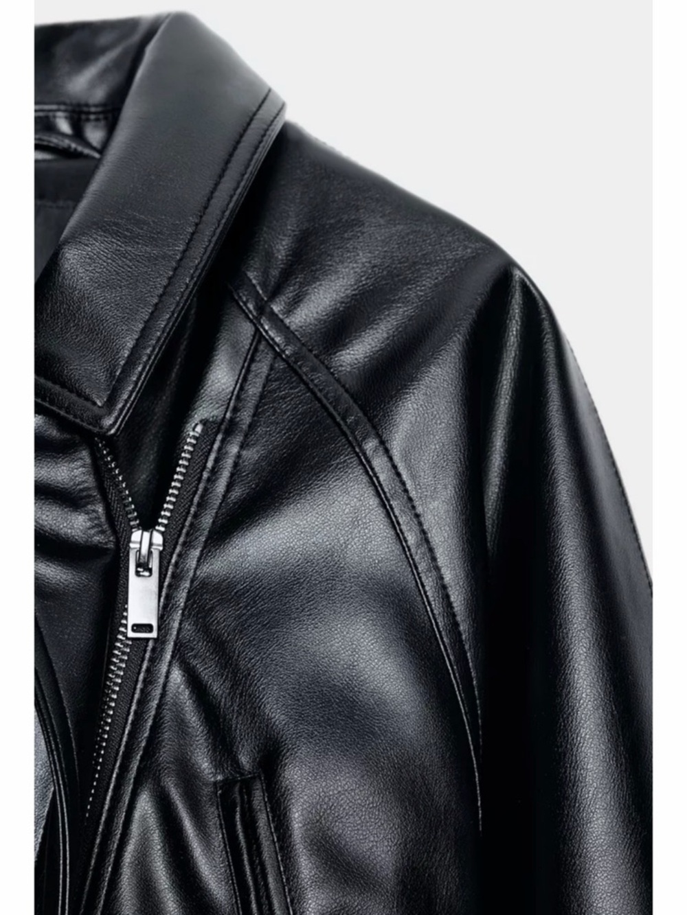 ZARA FAUX LEATHER JACKET WITH BELT SMALL - Picture 8 of 8